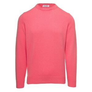 Gaudenzi Men Salmon Pink Crewneck Sweater In Cashmere Man Gaudenzi